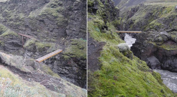 Le pont permettant de passer la rivière Botnaa