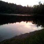 Baignade au soleil couchant – Lac de Blanchemer